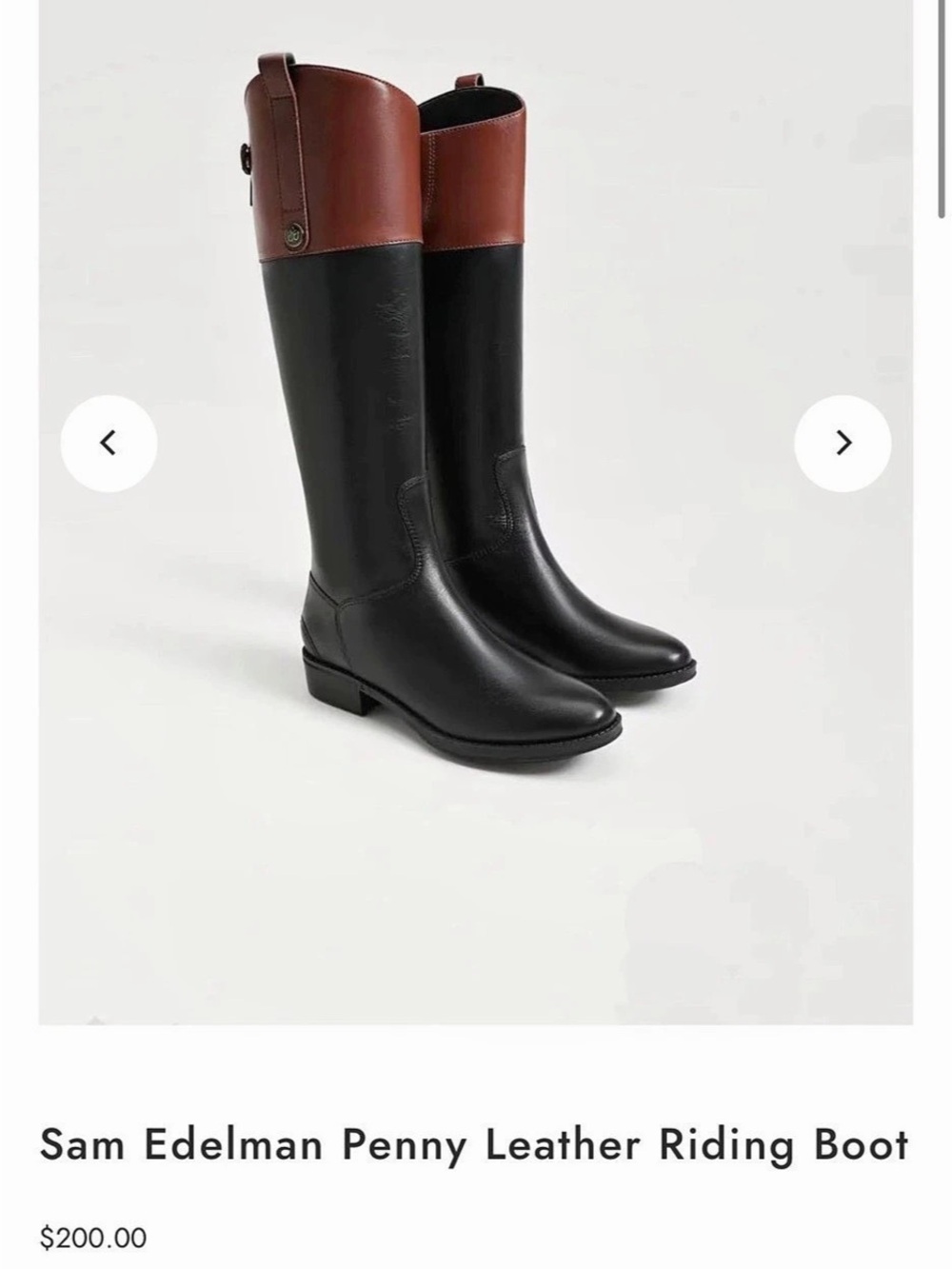Sam Edelman Penny 4 Wide Calf Riding Boot Boots Black & Brown US 71⁄2 WC